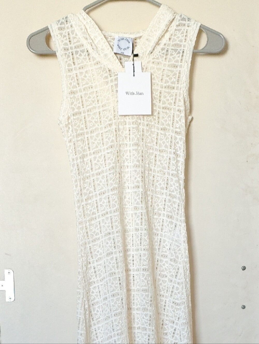 With Jean Cream Crochet Maxi Dress